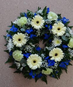 Blue and White Wreath