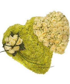 White Rose Double Heart